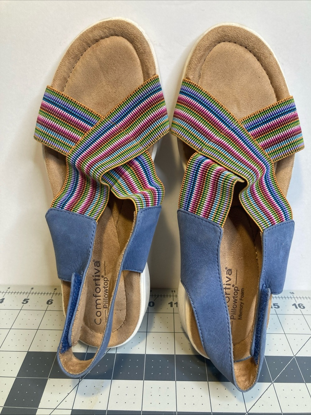 Comfortiva Tiana Womens CT0022207 Multicolor Pillowtop Size 9W Strappy Sandal